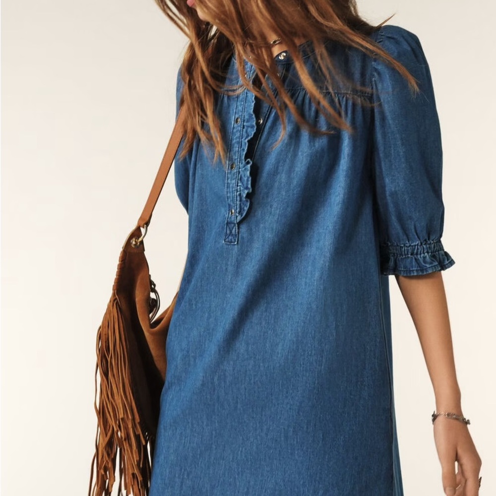ba&sh NWT Liconi Denim Dress, Sz S